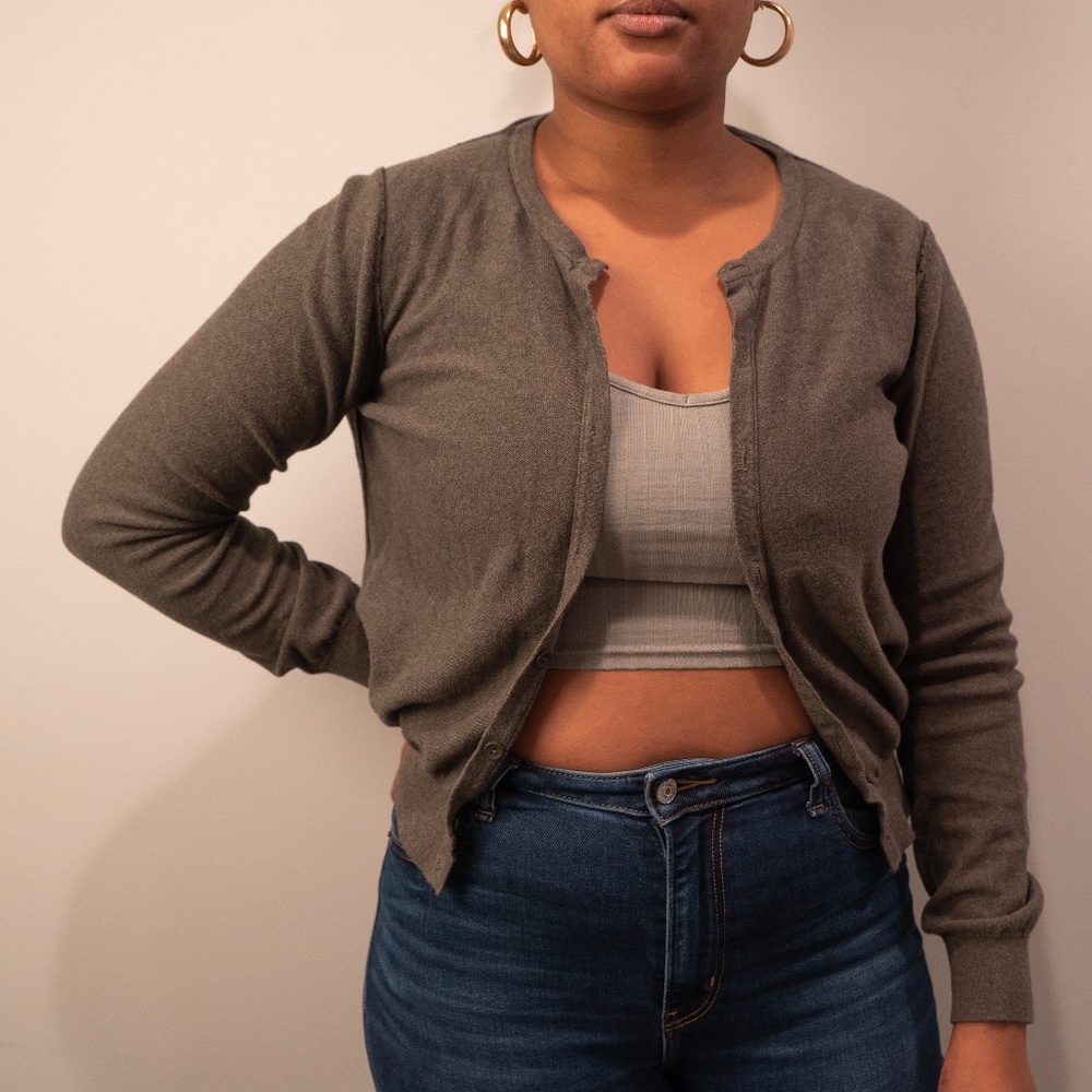 Casual Green Cardigan